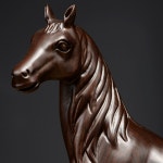 말 모형 거실장식품 우드 목각말 수공예 동물 조형물 흑단정조 높이15cm