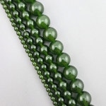 비즈톡 원석라운드 신백옥착색 카키 반줄 J1-210-08