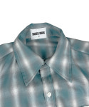 스케이터락 Logo Applique Ombre Check Oversized Shirt Mint 000-1245MI