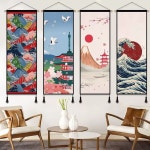 일본풍 이자카야 벽걸이천 데코 카페 포스터 일식집