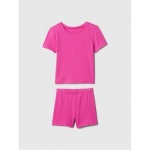 갭 베이비갭 GAP 리브드 투피스 아웃핏 세트 씨즐링 후크시아 네온 sizzling fuchsia neon 3 YRS 8718091