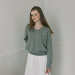 아미마켓 Cashmere Wool V-neck knit - Melange H24FW-KN04M
