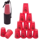 DQTYE 12PCS 스택 컵 스포츠 훈련용 스태킹 컵 게임 챌린지 경쟁 파티 -