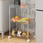 주방 양념통 소스통 보관 이동식 3단 선반 팬트리 선반렉 바퀴 거실 용