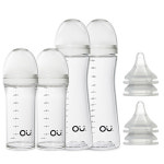 오유위시 PA 노꼭지 젖병 260ml 트윈팩 + 140ml 트윈팩 + 젖꼭지 1단계 x 2개 + 5단계 x 2개
