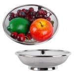 국산 스텐304 메쉬 야채 채반 원형 바구니 2호