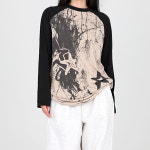 닷이프 스타 배색 라운드 티셔츠 M T24FW1-A0470