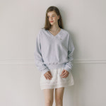 아미마켓 V-neck Cotton Sweatshirt - Light Grey H24FW-TS03L