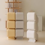 정광피에스아이 프로메이드 프로메이드 페블 3단 분리수거함 크림화이트