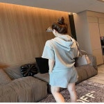 밑단빈티지 후드티셔츠 반바지 트레이닝복 세트 S0131