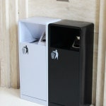 쓰레기통 외부 대형 스틸 호텔 휴지통 사각 실외 소형 1 메탈로스터-스크럽블랙 재떨이