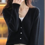 가디건 카디건 볼레로 아우터 무지 여성 베이직 레귤러핏 브이넥 디자인