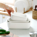 플라라 하이 세라믹 밧드 스텐 트레이 도자기 에어프라이어 용기 오븐 그릇 소