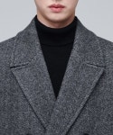 무신사스탠다드 무신사스탠다드 MANTECO 헤링본 대디 숄더 더블 롱 코트 다크 M