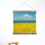 꾸밈 ah310-우드스크롤 60CmX60Cm-유채꽃과제주바다