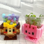 오렌지이몰 디폼 끼우기블럭 동물 화분 새싹 1인-옵션