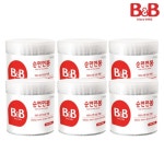 비앤비 비앤비 유아용 면봉 원형 200P 6입 순면100 안전소재