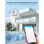 고비 와이파이 습도계 전자 잉크 디스플레이가 실내 블루투스 온도 습도 센서 앱 알림 알림 데이터 저장 내보내기 침실용 디지털 리모컨 H5103