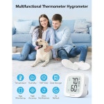 고비 와이파이 습도계 전자 잉크 디스플레이가 실내 블루투스 온도 습도 센서 앱 알림 알림 데이터 저장 내보내기 침실용 디지털 리모컨 H5103