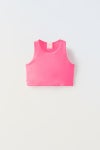 자라 자라 키즈 ZARA KIDS 슬리브리스 크롭 탑 - 컬러 네온 로즈핑크299771 세 152 cm