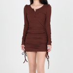 닷이프 스냅 셔링 버튼 원피스 S T24FW1-A0512