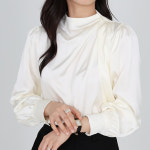 모이르벨라 여성용 모아르 셔링 블라우스 M T24FW2-A0619