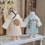 형제한복 금은박 철릭 남아 아동 쌍둥이 커플 한복 백일 돌 생일 자수 유아 추석 설날 1호 하늘 주름철릭