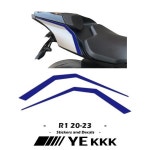 리어 테일 페어링 스티커 뒷좌석 라인 할로우 야마하 YZFR1 YZF-R1 R1M 용 전체 로고 21 YZF1000