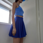 여성 A라인 플레어 하이웨스트 미니 스커트 치마 댄스 s