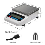 FLB 포레리브라 실험실 규모 5000g 0 01g 디지털 정밀 분석 저울 DWT 유닛 10mg 고정밀 전자 보석 주방 과학 2000gx0 01 BATTERY NOT