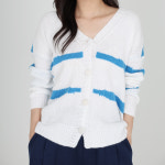 모이르벨라 여성용 뮤트 루즈핏 브이넥 가디건 그린 O24FW2-A0603