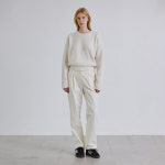 스텝어라운드 스텝어라운드 Washed tuck straight cotton pants CREAM