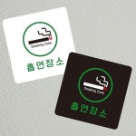 흡연장소4 부착형 정사각 소형안내판