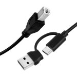 USB C 프린터 케이블 1M B-Dual Type-C 2 0 MB Pro Air와 호환 Yamaha Roland Casio 피아노 키보드 MIDI 컨트롤러