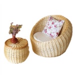 라탄 의자 테라스 카페 등나무 발코니 식당용 비치 라운지