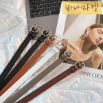 스퀘어 얇은 슬림 은장 벨트 여성 여자 사각버클 허리띠 원피스 코트