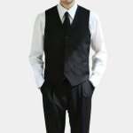 남자 테일러드 싱글 수트 정장 조끼