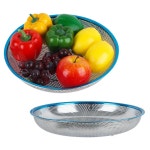 국산 스텐304 낮은 펀칭망 채반 원형 바구니 5호