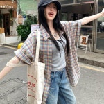 체크 포켓 캐쥬얼 아이템 박시핏 반팔 셔츠
