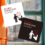 휴지물티슈변기에넣지마1 부착형 정사각 소형안내판