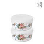 삼미수저 잉글랜드 도자기 원형찬통 대 2P