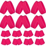베메모 36pcs 네온 스웨트밴드 세트 12 테니스 애슬레틱 헤드밴드 24pcs 스포츠 체조 손목밴드 국제 국가