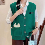 새로본7 울 이5512생선J 여성조끼 여자 미시니트스웨터 캐주얼 이5512생선J-네이비