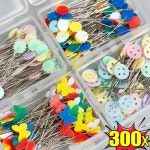 재봉핀 양재 핀 자수 패치워크 도구 고정 단추 DIY 재봉 위치 액세서리 50 개 300