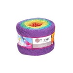 Yarn Art Flowers 실 55 면 45 아크릴 250g 1094야드 멀티컬러 레인보우 크로셰 봄 여름 2 스포츠 277 핫