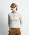문선 UNISEX Balaclava Knit Top Mist MS23FWUKN01SV-A1