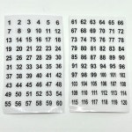 1-120번 흰색 원형 숫자 스티커라벨 5장 1-60번