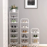 스텐 철제 정리대 신발장 야외 선반 수납장 신발정리대 꽂이 슬리퍼타입-4단-아이보리