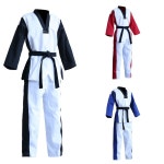 하이 퀄리티 태권도 유니폼 벨트 트레이닝 TKD 슈트 자수 도복 폼삼 WTF 승인 학생용