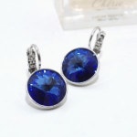 데일리 오스트리아정품크리스탈 원터치 귀걸이-블루